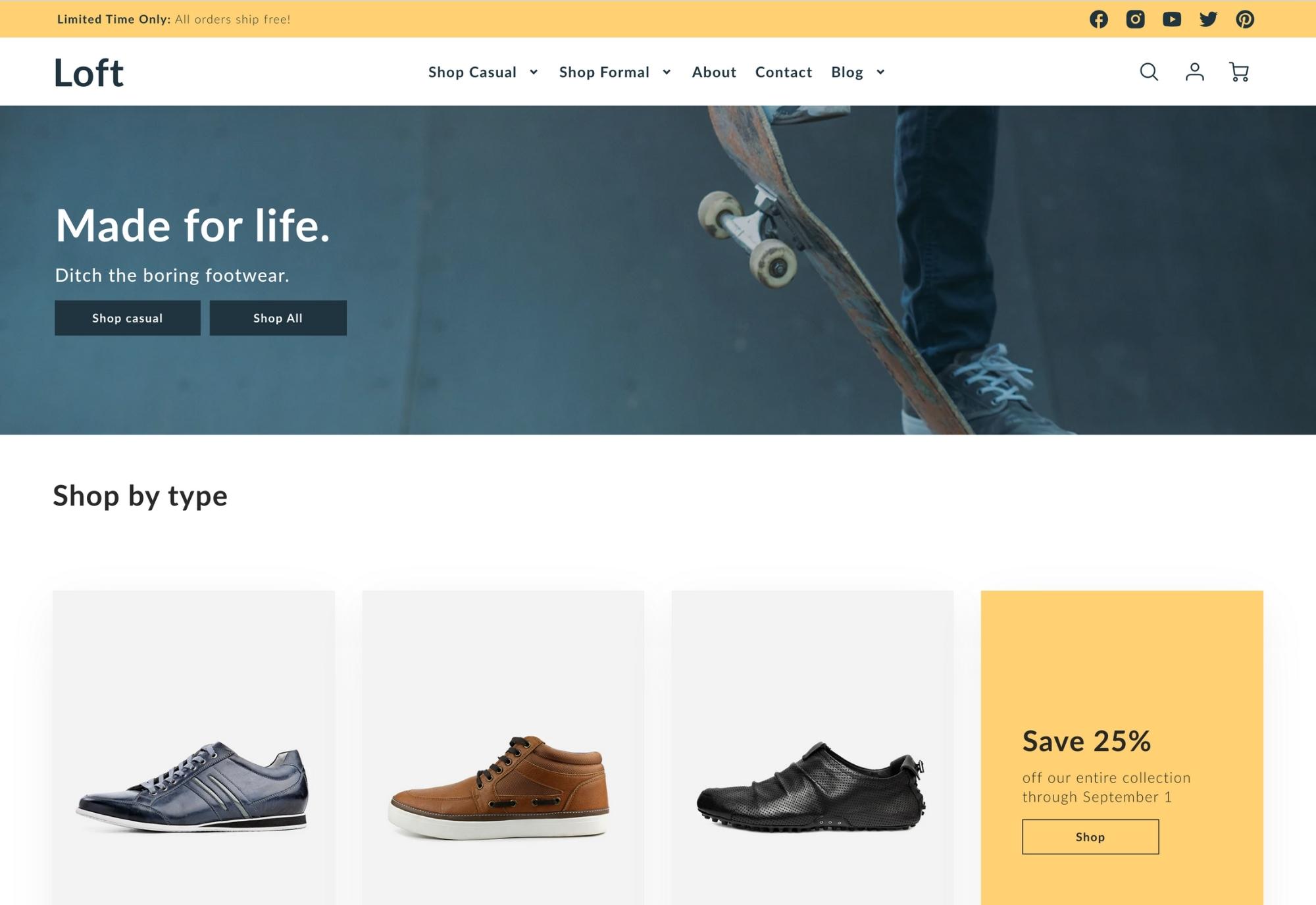 loft theme shopify